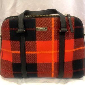 Kate Spade New York Newbury Lane Red Plaid Small Rachelle Satchel - Gift - Never
